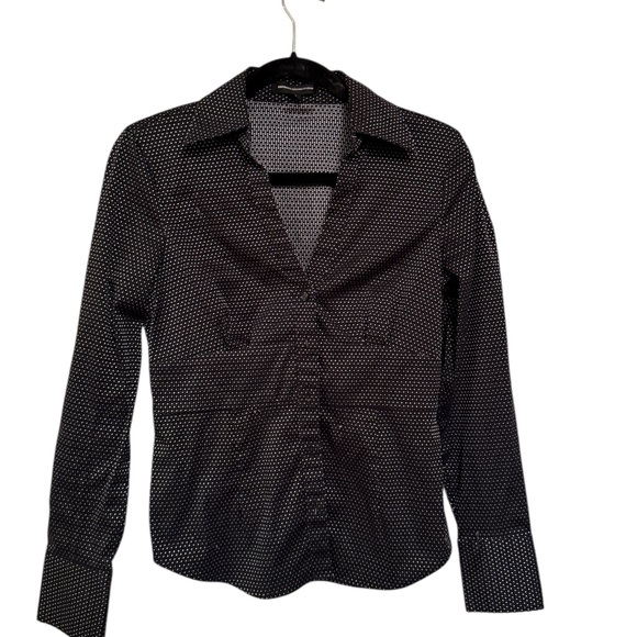 Express Black and White Polka Dot Blouse - Picture 2 of 5